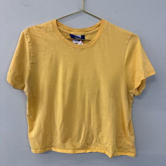 Outdoor Voices Yellow Cropped Short Sleeve Top Small