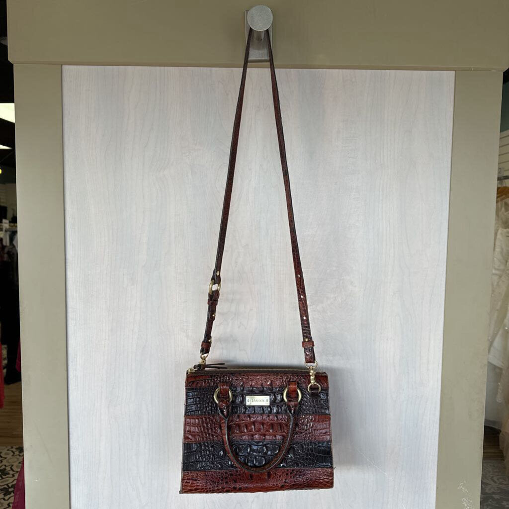 Brahmin Brown Leather Crocodile Purse