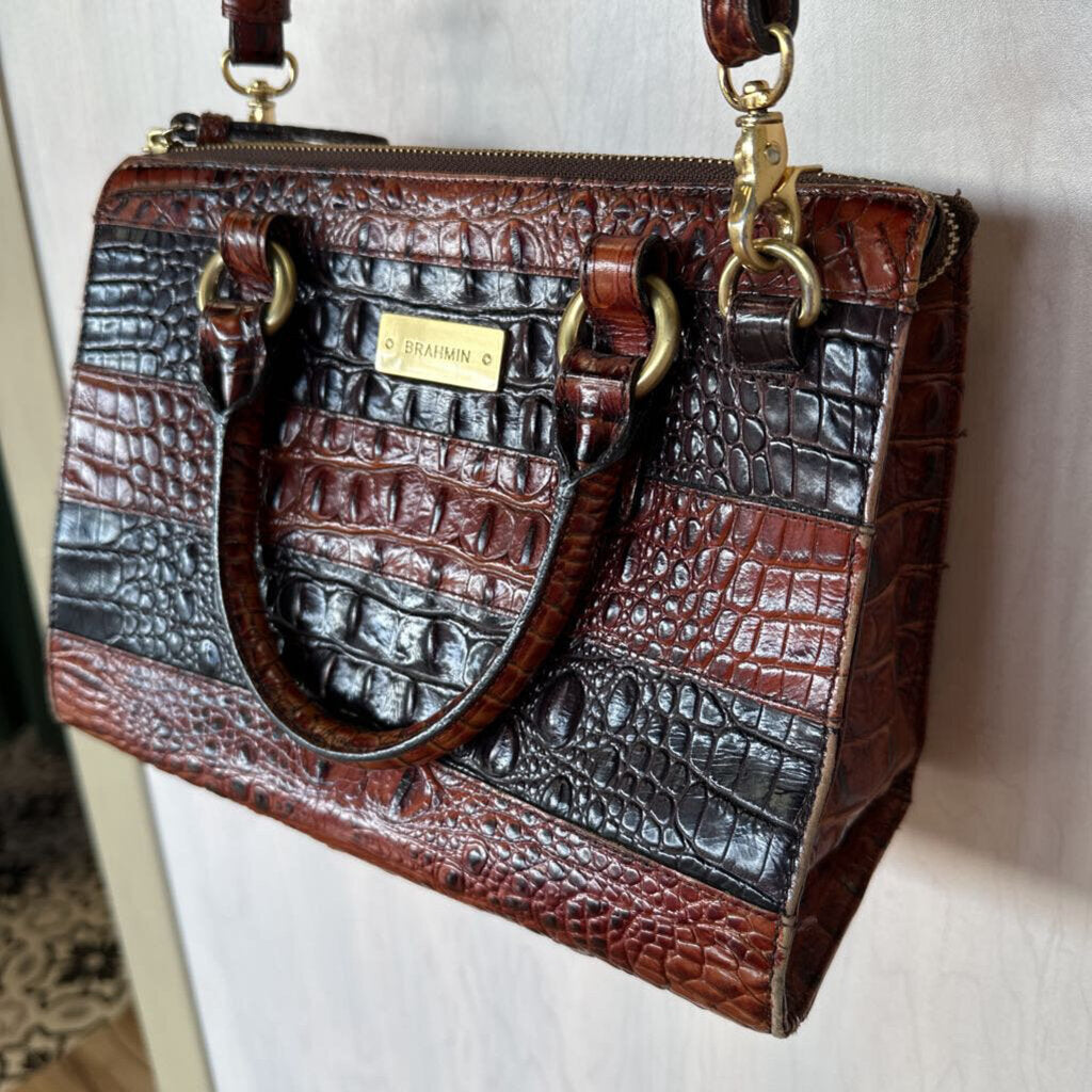 Brahmin Brown Leather Crocodile Purse