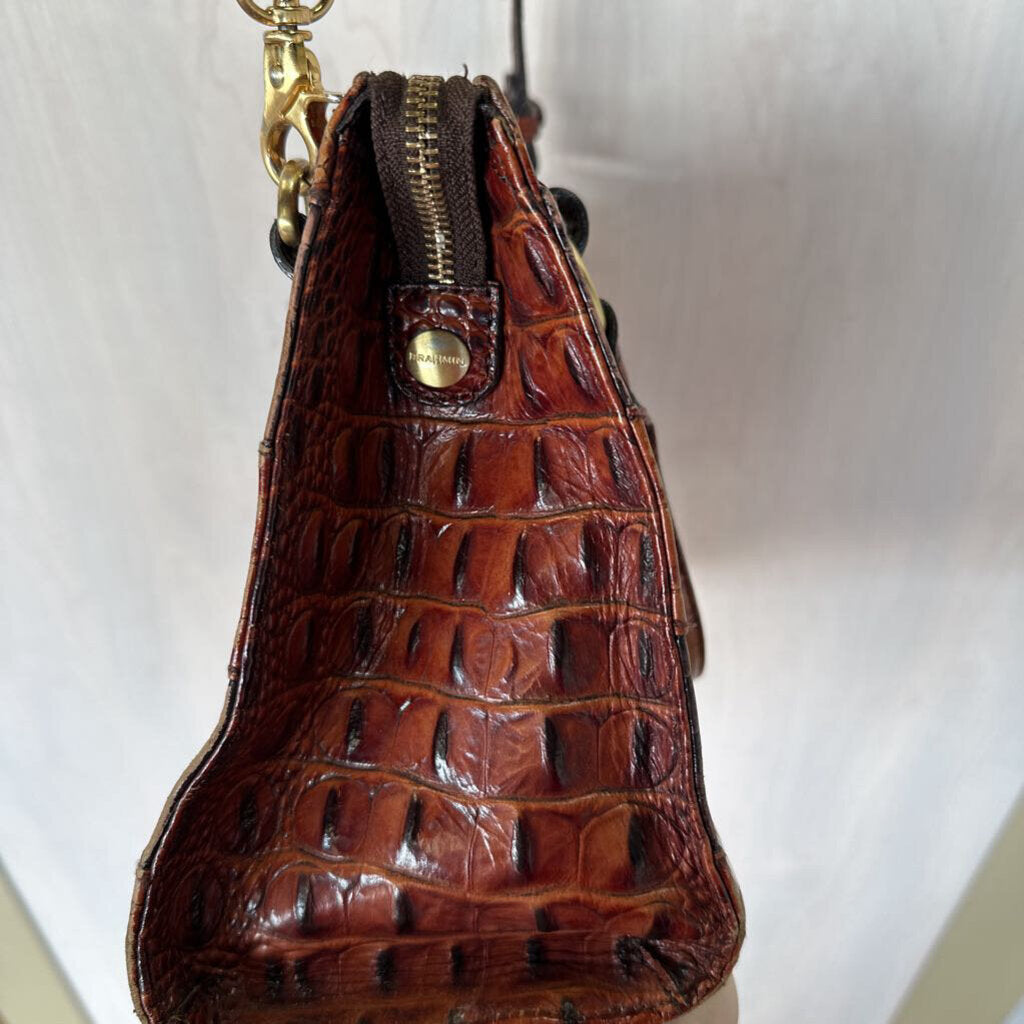 Brahmin Brown Leather Crocodile Purse