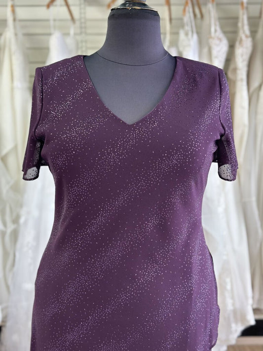 Citi Dress Purple Sparkle Long Formal Dress 16