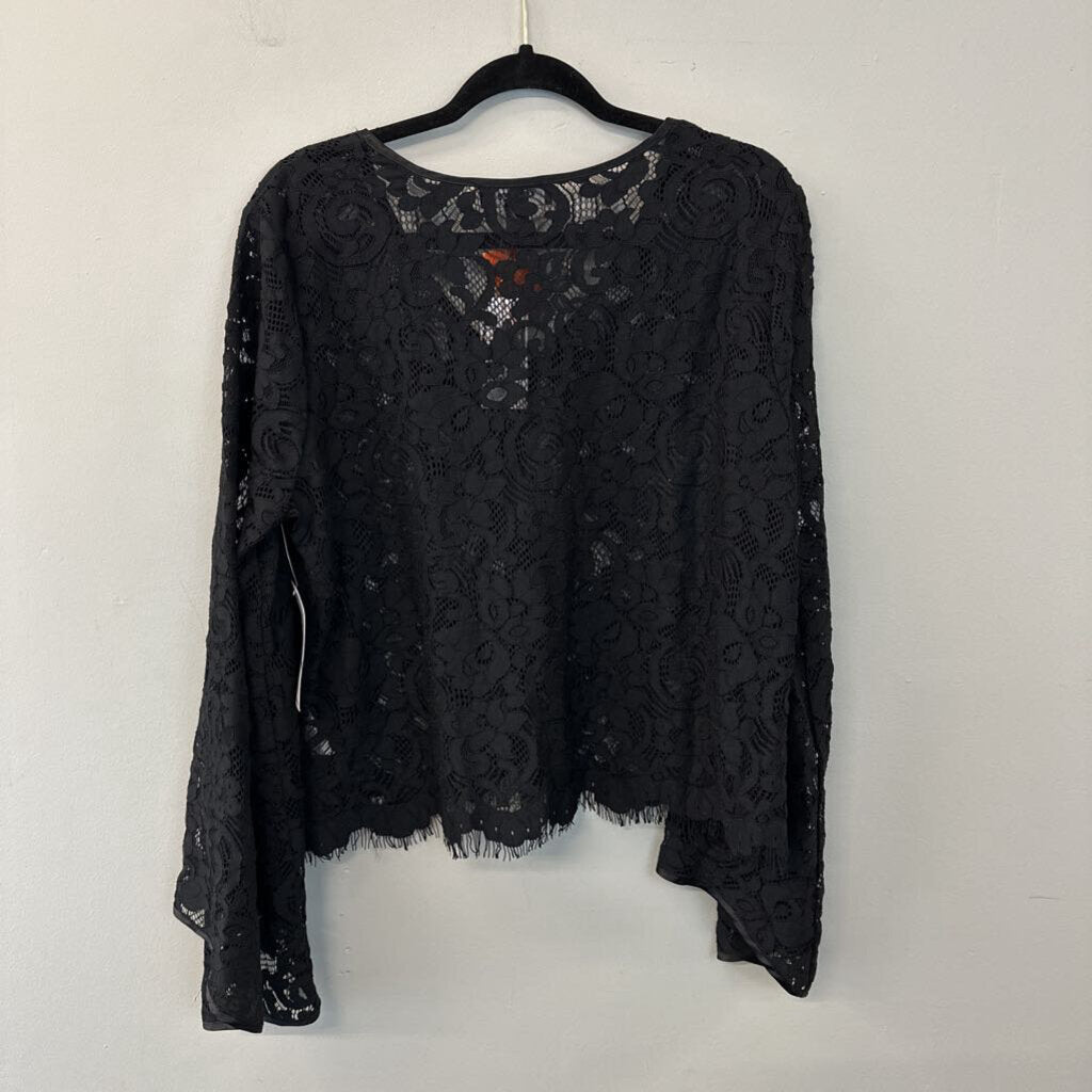 Karen Kane Black Lace Long Sleeve Top Extra Large