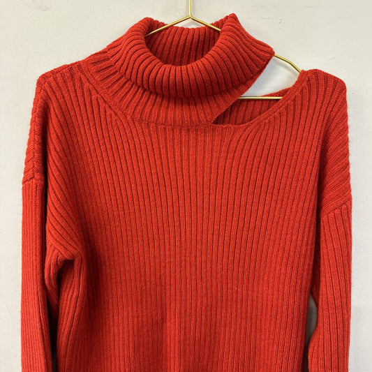 Idem Ditto Orange Long Sleeve Turtleneck Sweater Large