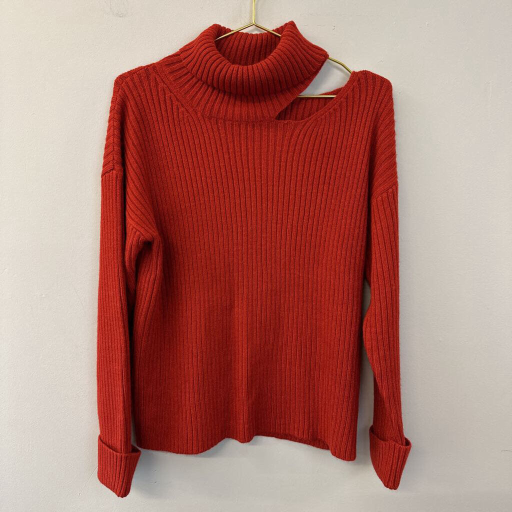 Idem Ditto Orange Long Sleeve Turtleneck Sweater Large