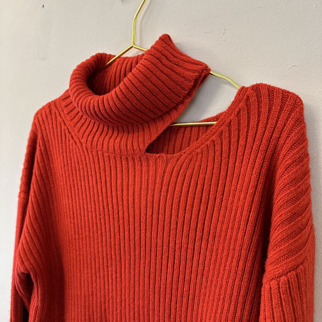 Idem Ditto Orange Long Sleeve Turtleneck Sweater Large