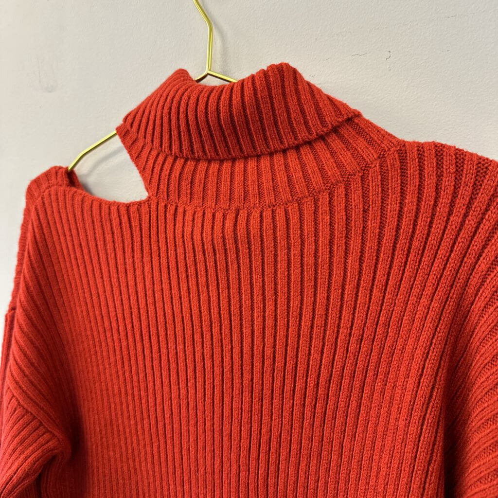 Idem Ditto Orange Long Sleeve Turtleneck Sweater Large