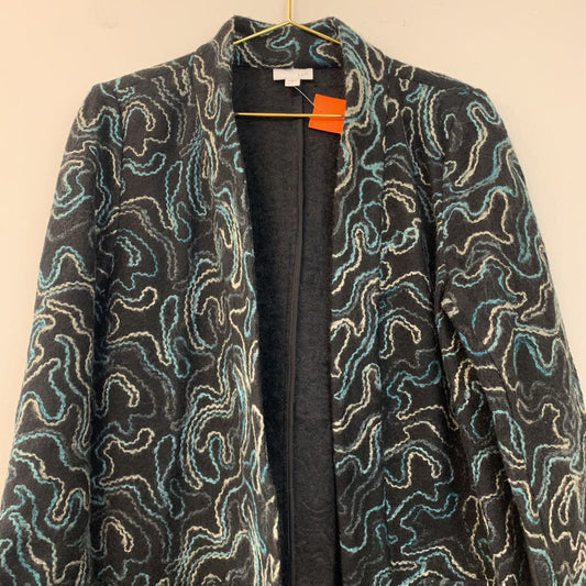 J. Jill Yarn Embroidered Long Jacket Medium