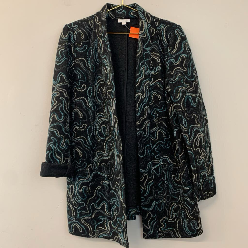 J. Jill Yarn Embroidered Long Jacket Medium