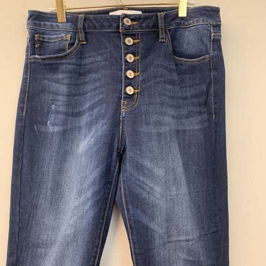 KanCan Dark Wash Button Fly Jeans 30