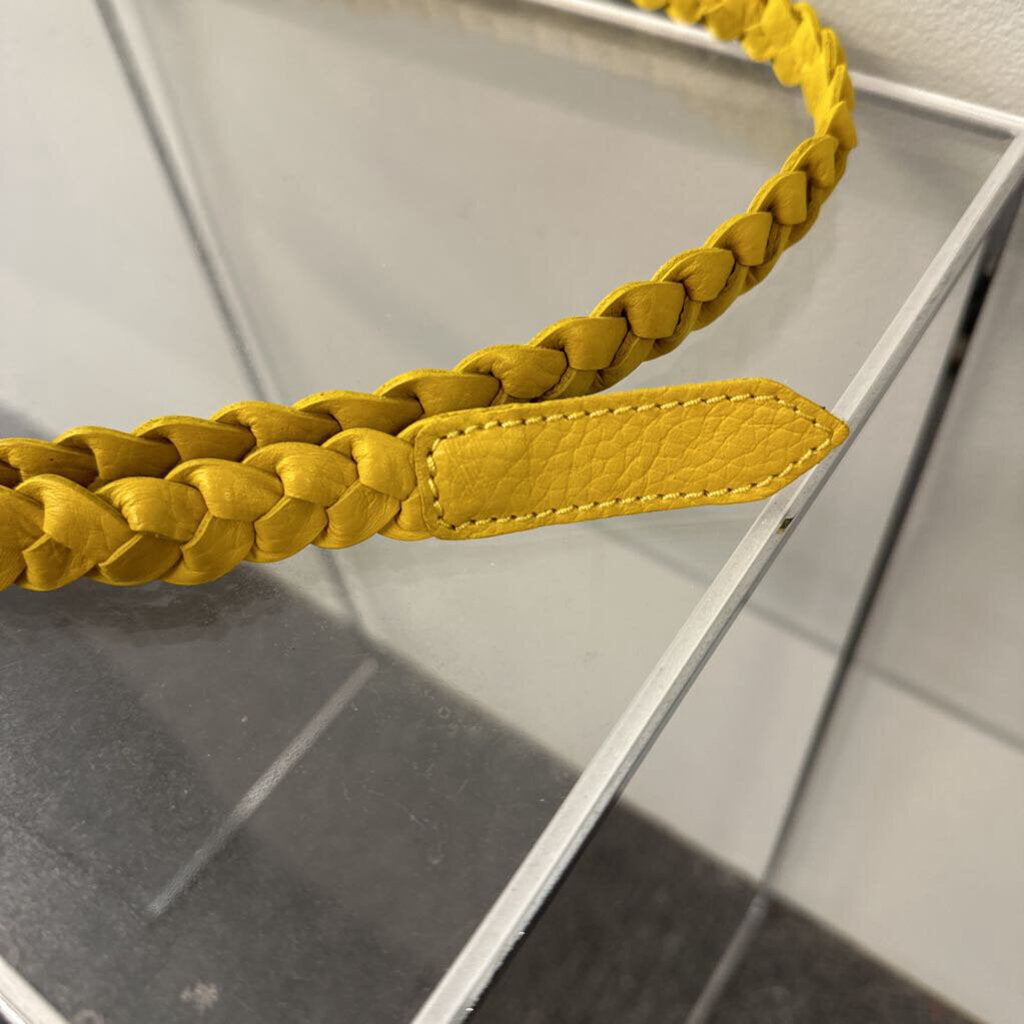 Boden Yellow Thin Breaded Leather Belt Medium