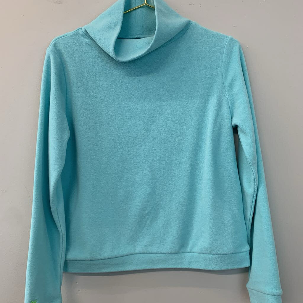 Dudley Stephens Soft Blue Long Sleeve Turtleneck Top Small