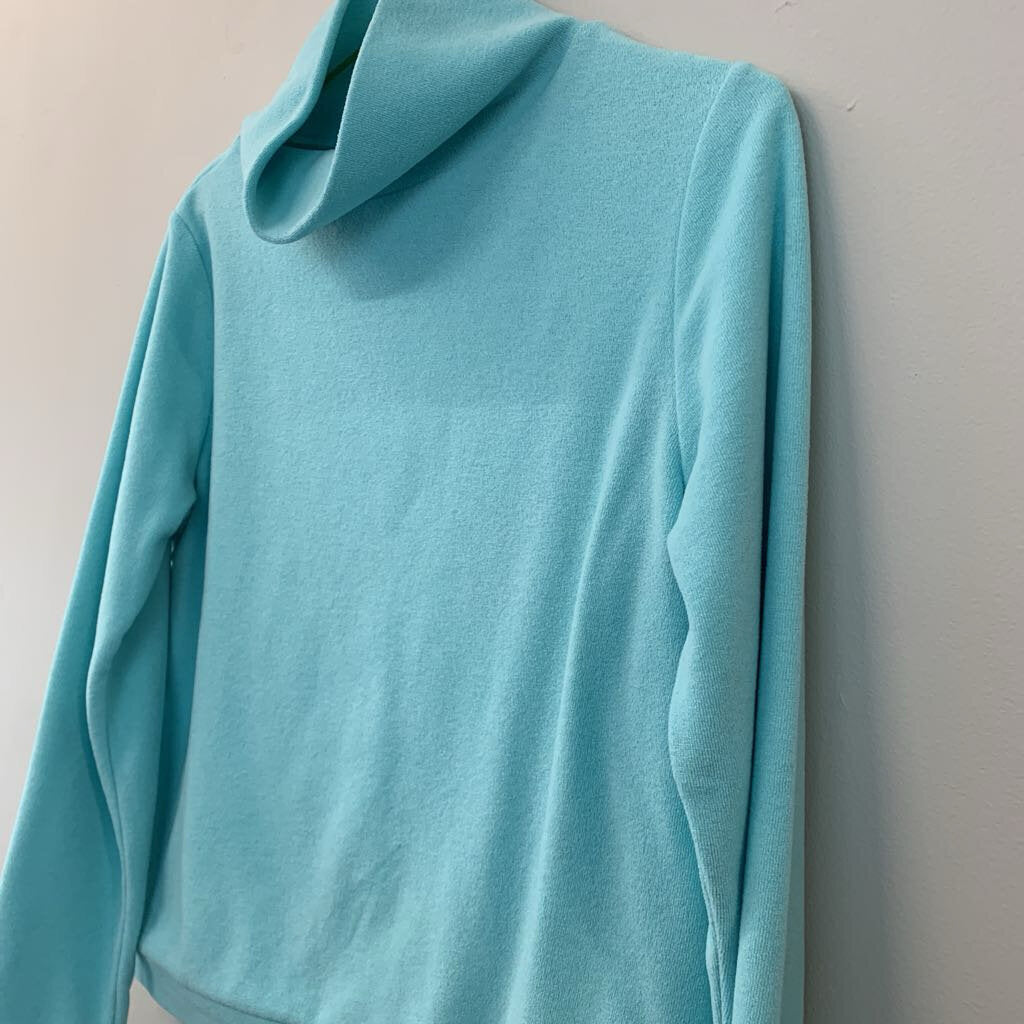 Dudley Stephens Soft Blue Long Sleeve Turtleneck Top Small