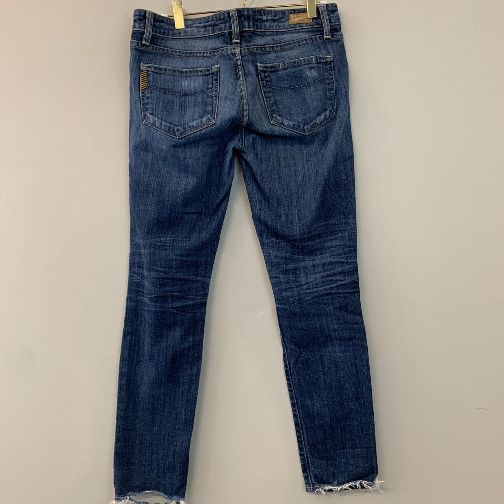 Paige Medium Wash Skyline Ankle Jeans 27