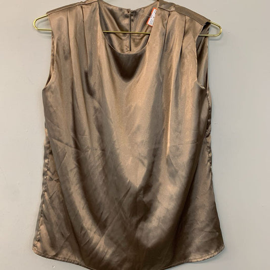 Dazy Brown Silky Tank With Shoulder Pads Medium