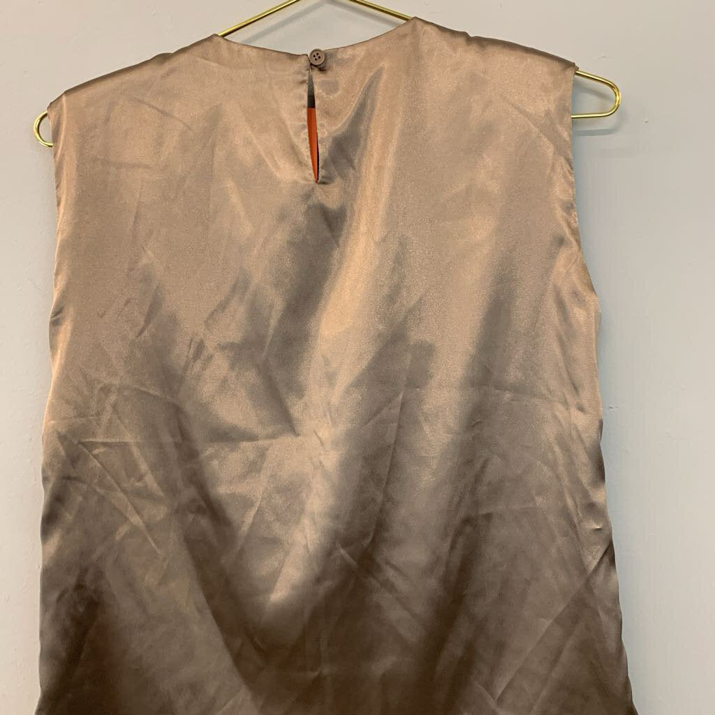 Dazy Brown Silky Tank With Shoulder Pads Medium