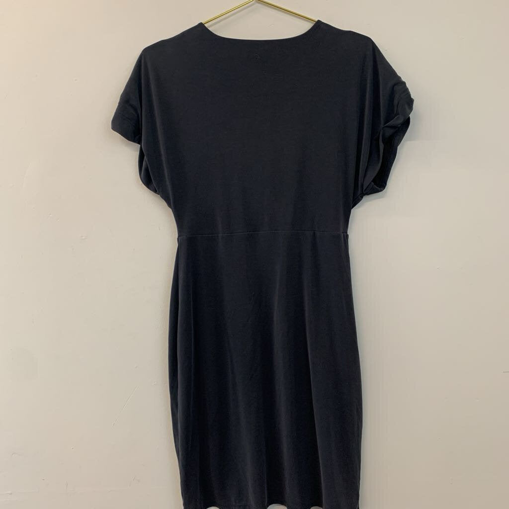 Express Soft Black Short Sleeve V Neck Dress Small