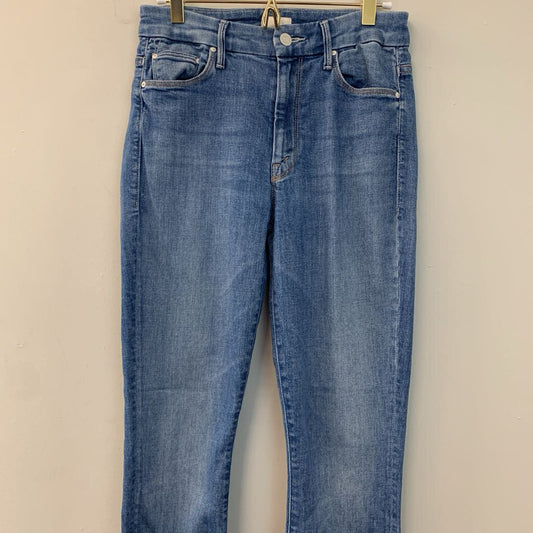 MOTHER Light Denim Skinny Jeans Looker Ankle Fray Hem 26