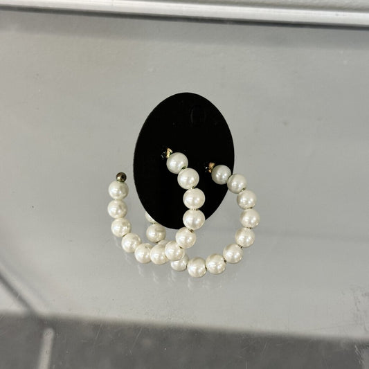 Pearl Half Hoop Earrings