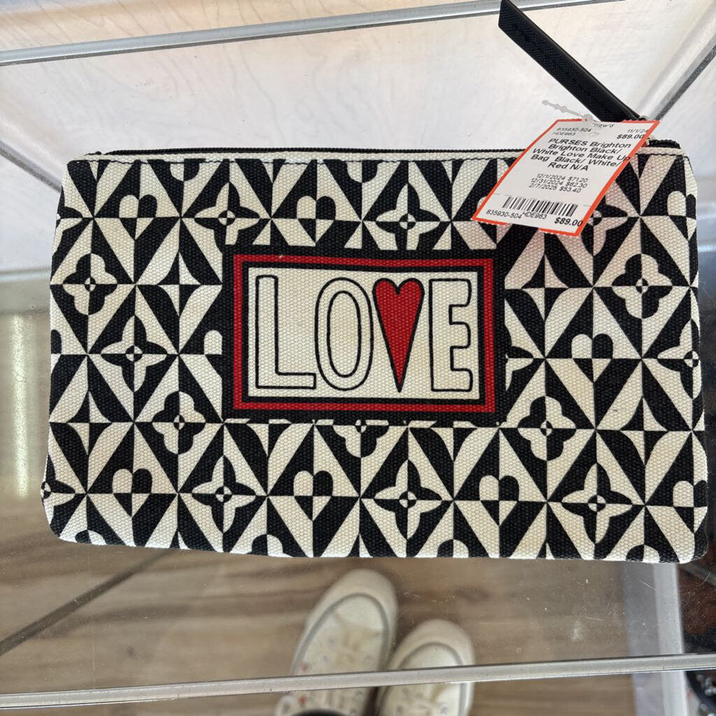 Brighton Black/ White Love Make Up Bag