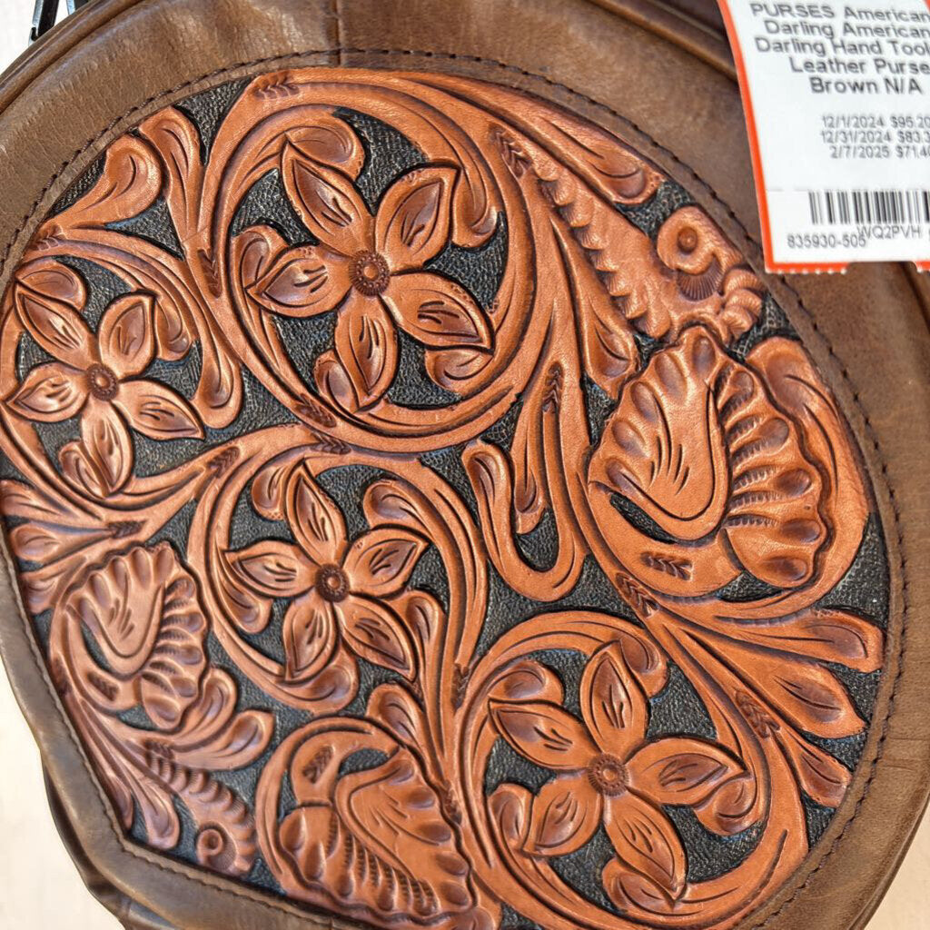 American Darling Hand Tooled Leather Purse