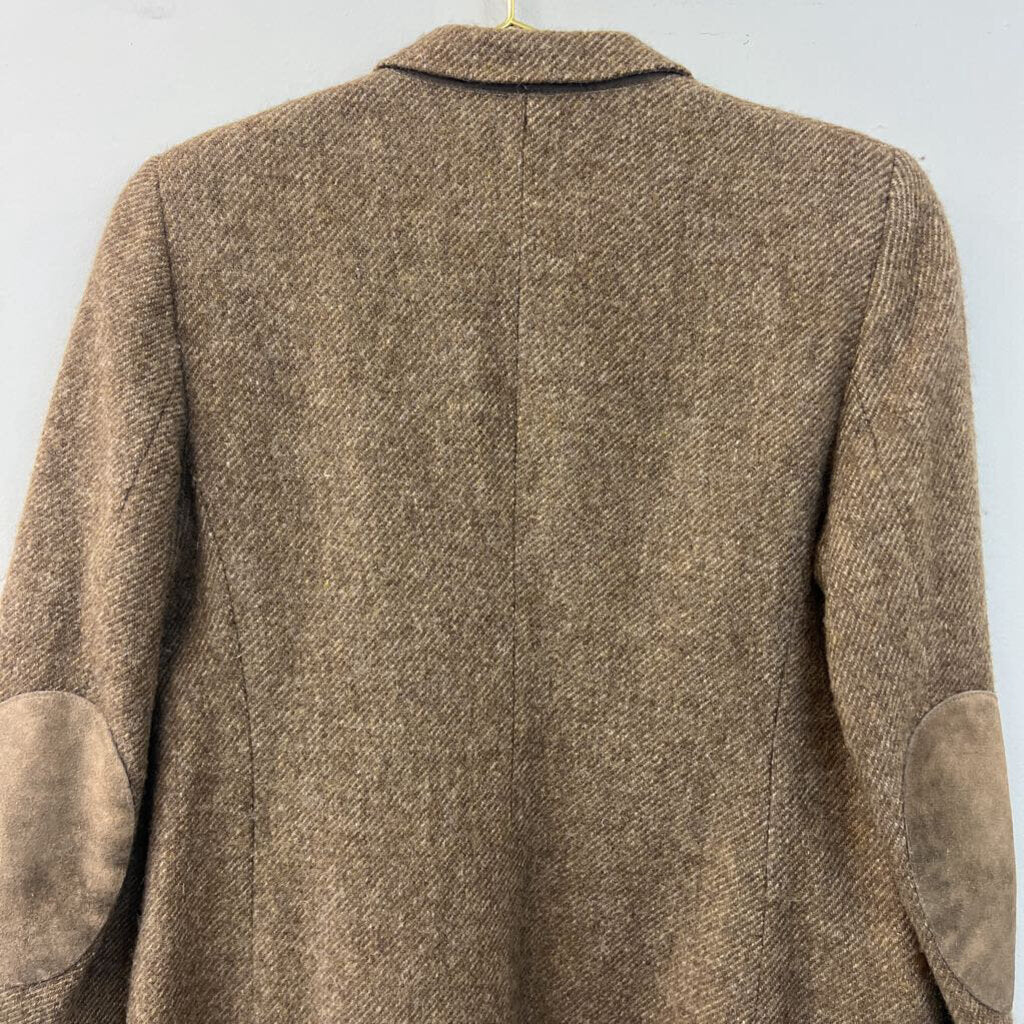 Vintage Daks Signature Brown 100% Wool Tweed Blazer Jacket Small