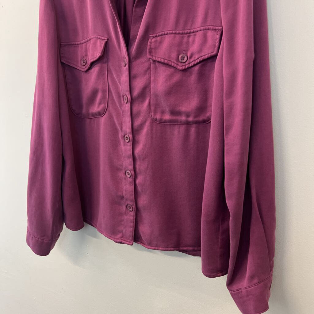 Cloth and Stone Purple Soft Long Sleeve Button Down Top Large