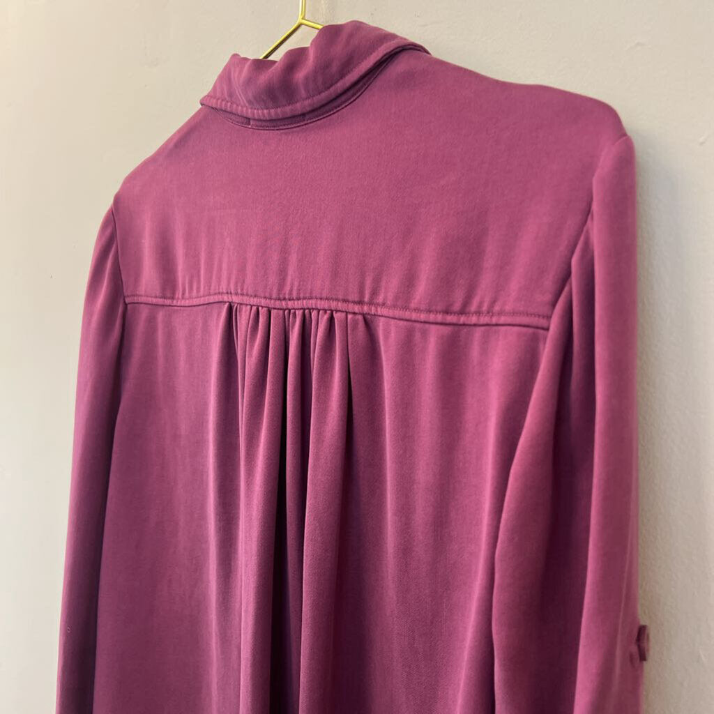 Cloth and Stone Purple Soft Long Sleeve Button Down Top Large