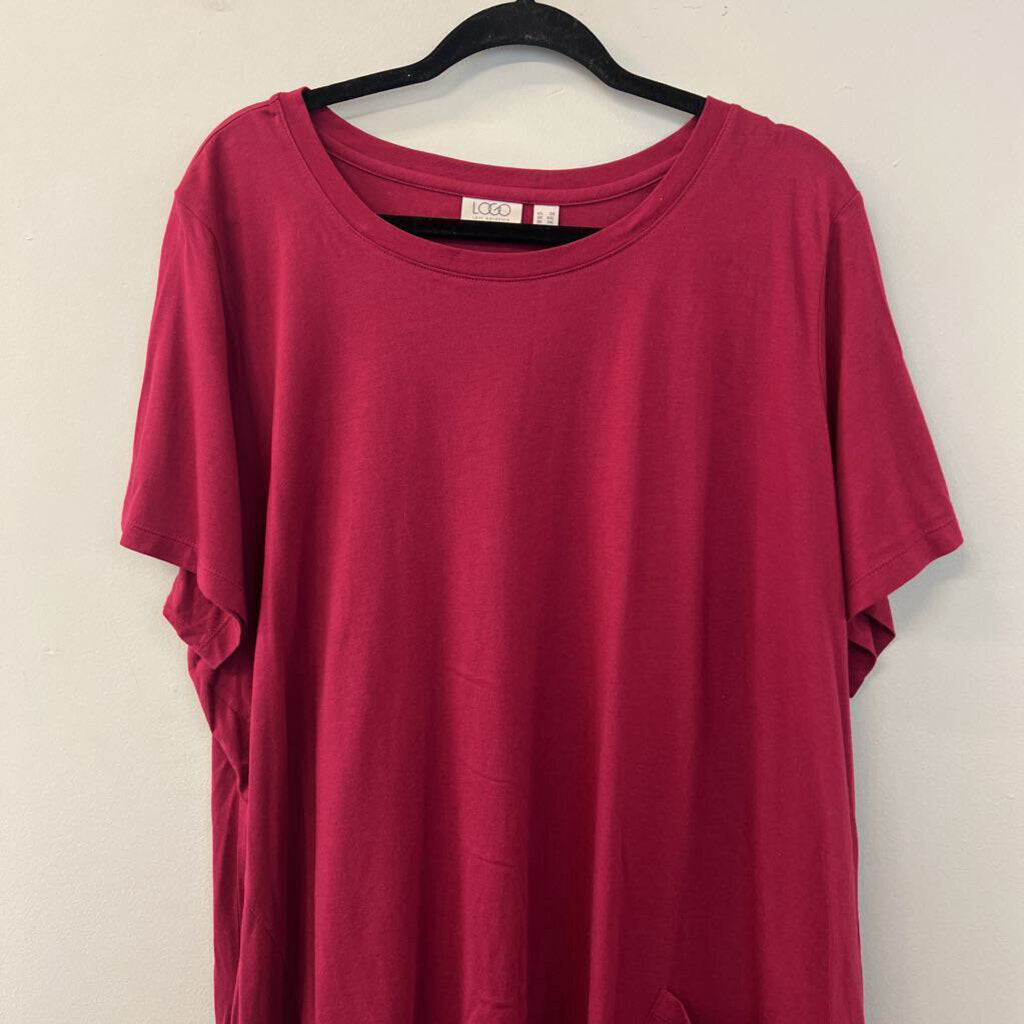 Lori Goldstein Maroon Short Sleeve Top 3X