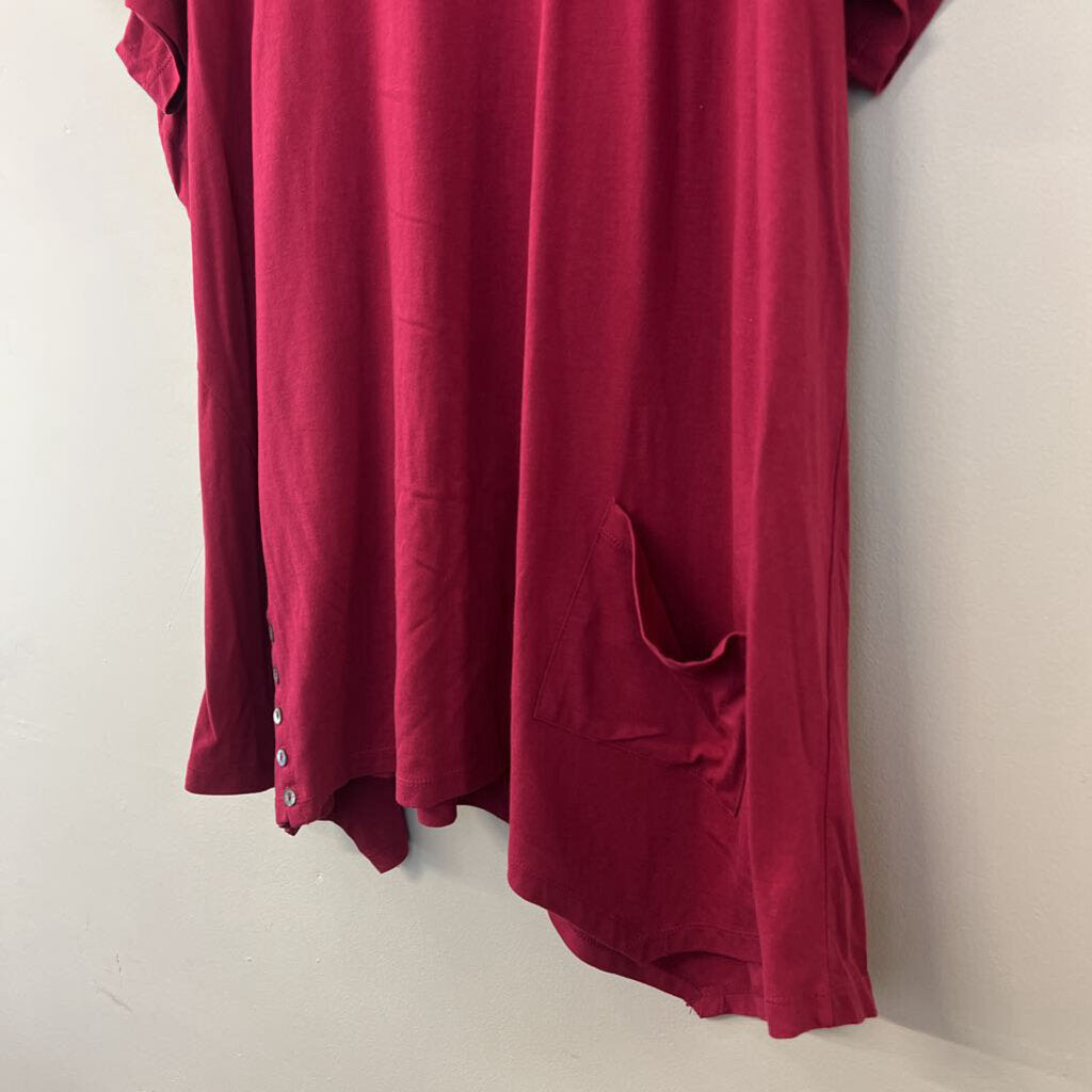 Lori Goldstein Maroon Short Sleeve Top 3X