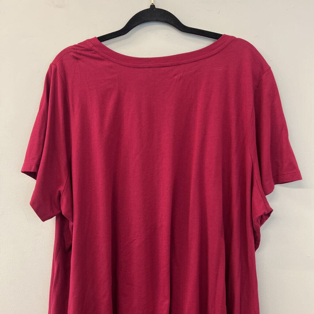 Lori Goldstein Maroon Short Sleeve Top 3X