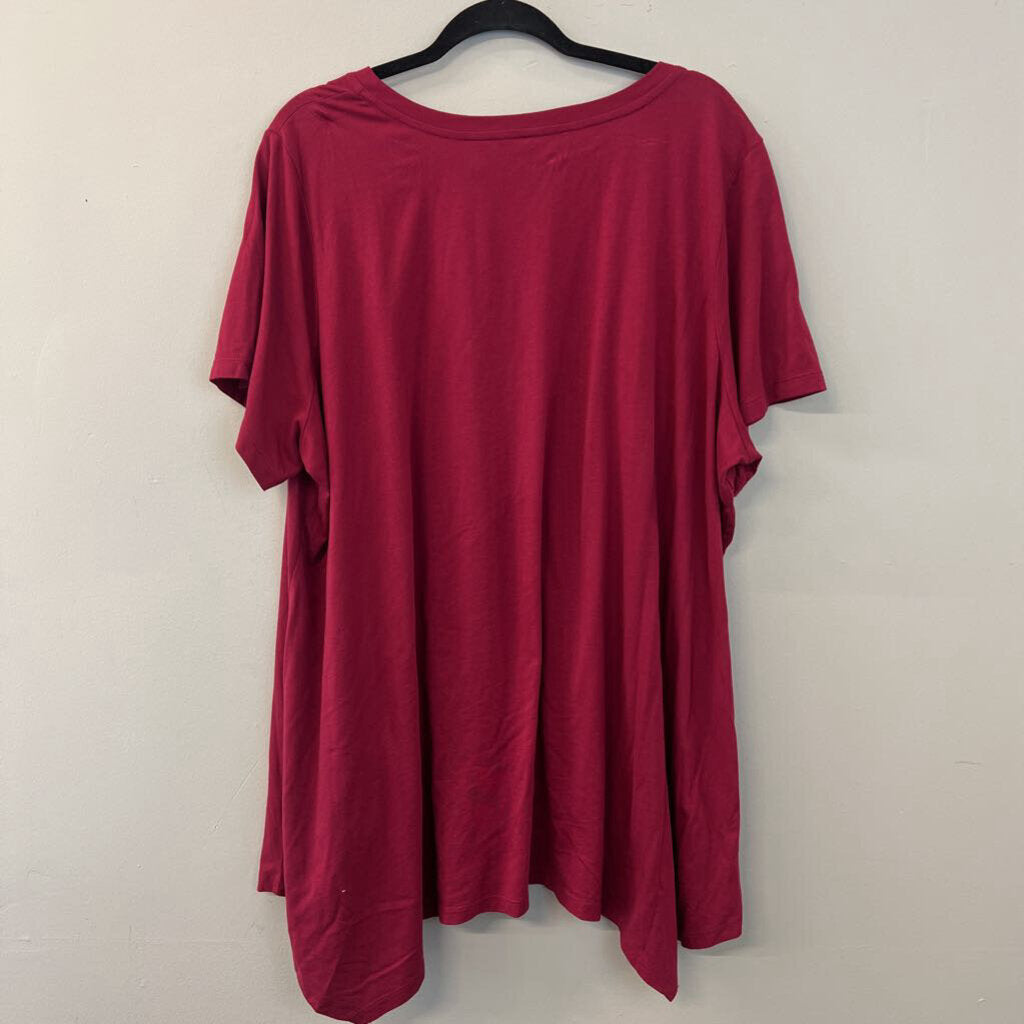 Lori Goldstein Maroon Short Sleeve Top 3X