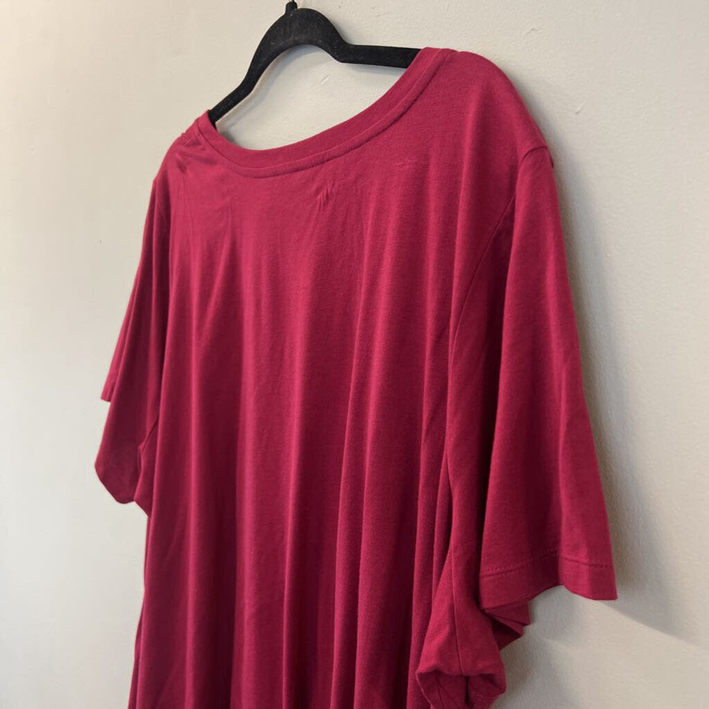 Lori Goldstein Maroon Short Sleeve Top 3X