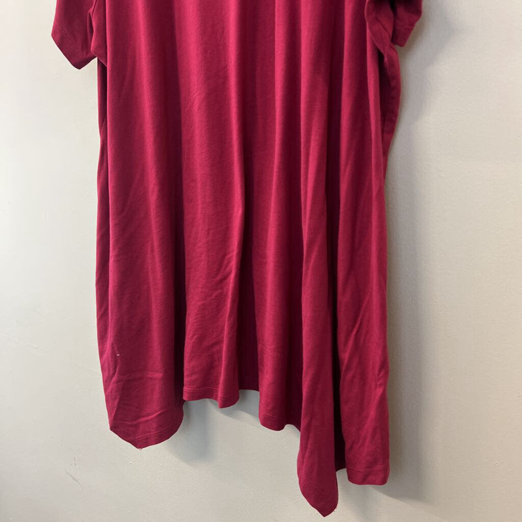 Lori Goldstein Maroon Short Sleeve Top 3X