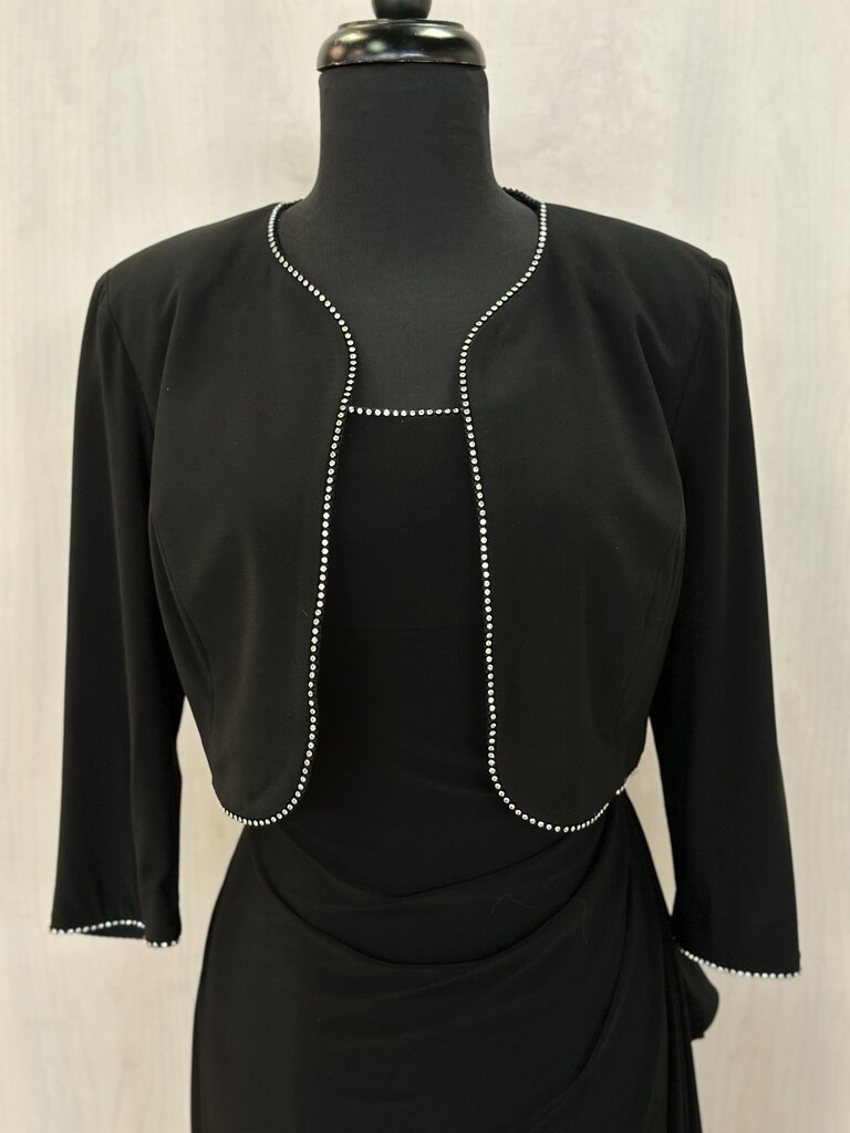 Alex Evenings Black Rhinestone Detail Dress and Jacket 10