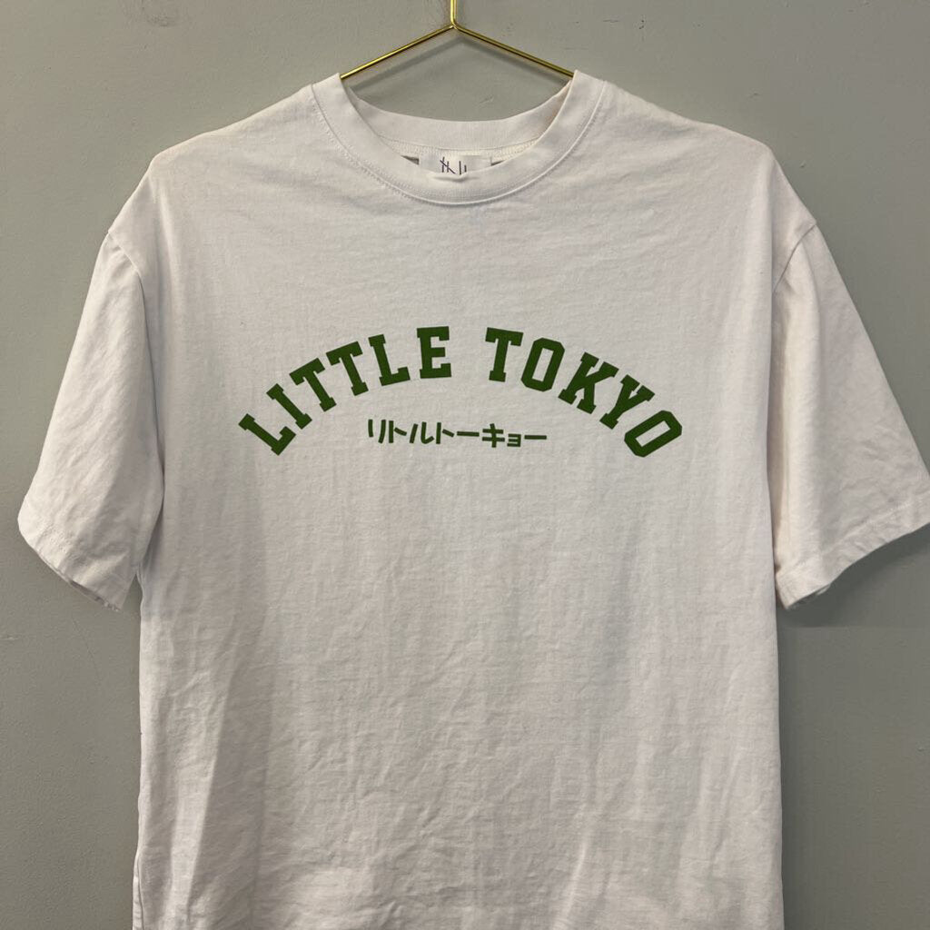 Hob Nob White/ Green Little Tokyo Graphic Tee Medium