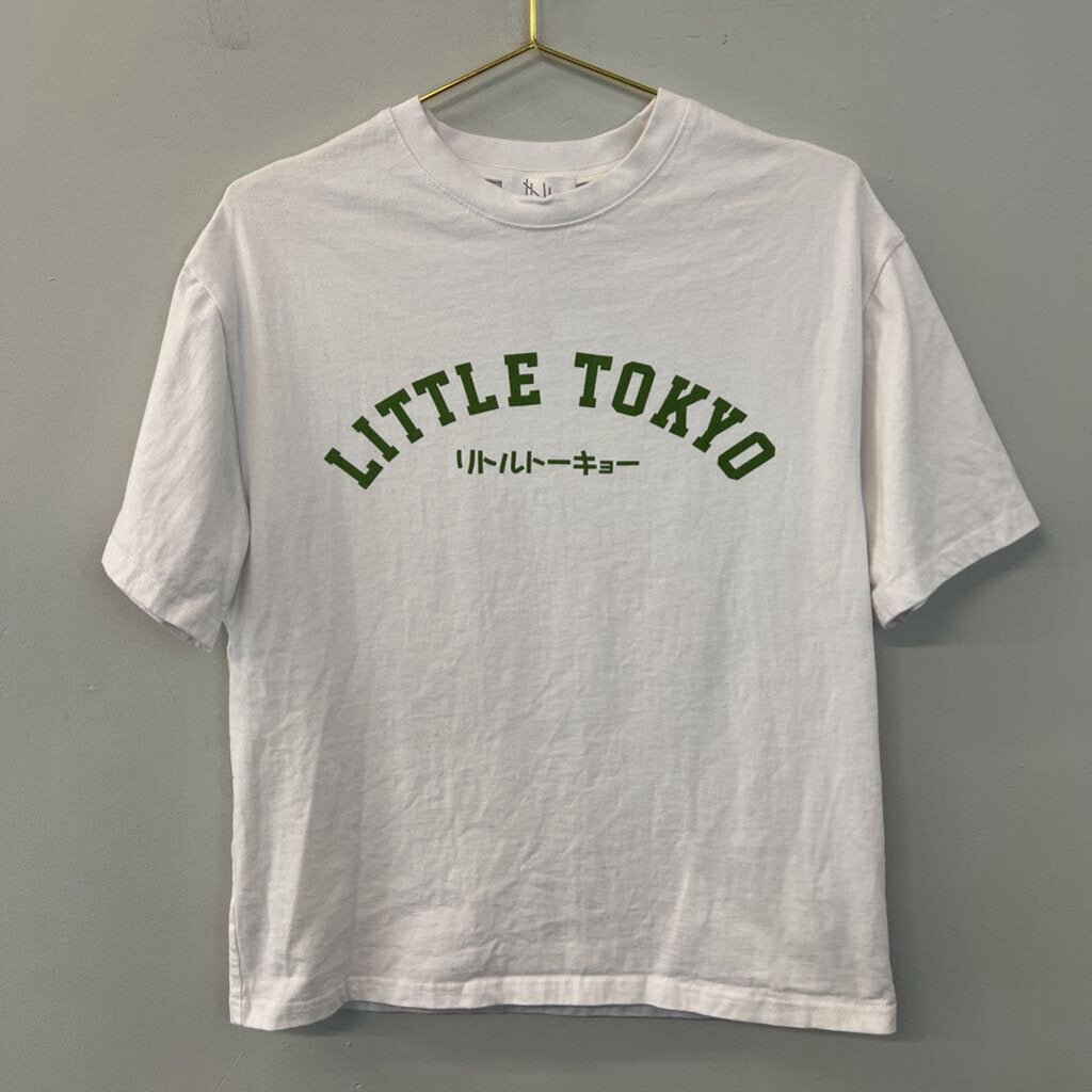 Hob Nob White/ Green Little Tokyo Graphic Tee Medium