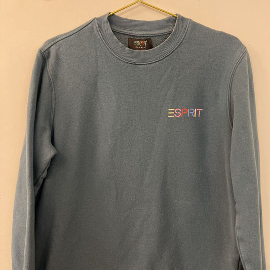 ESpirit Blue Logo Crewneck Pullover Small