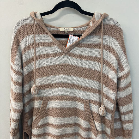 Madewell Brown/ Beige Knit Striped Hooded Sweater Extra Small