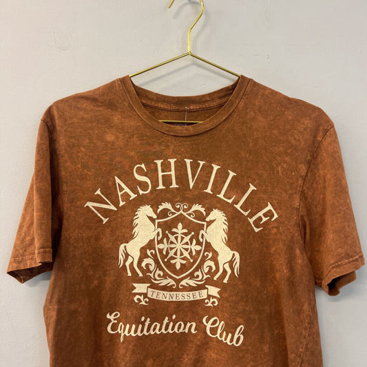 Social Culture Brown Nashville Equitation Club Graphic Tee Small