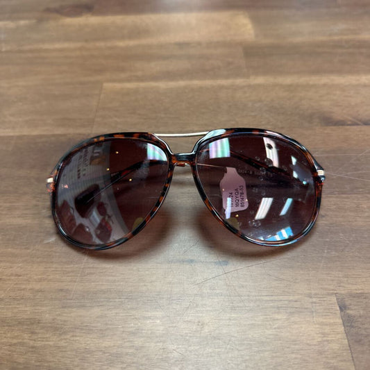 Steve Madden Brown Tortoise Shell Aviator Sunglasses