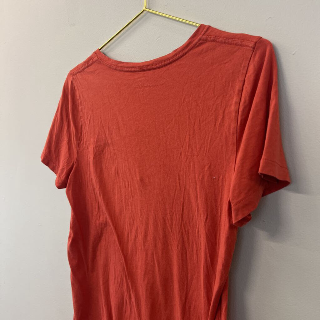 J Crew Orange V Neck Short Sleeve Top Small