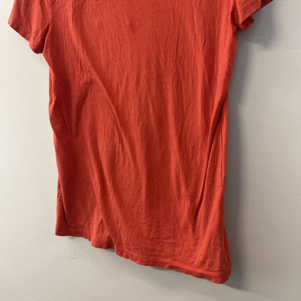 J Crew Orange V Neck Short Sleeve Top Small