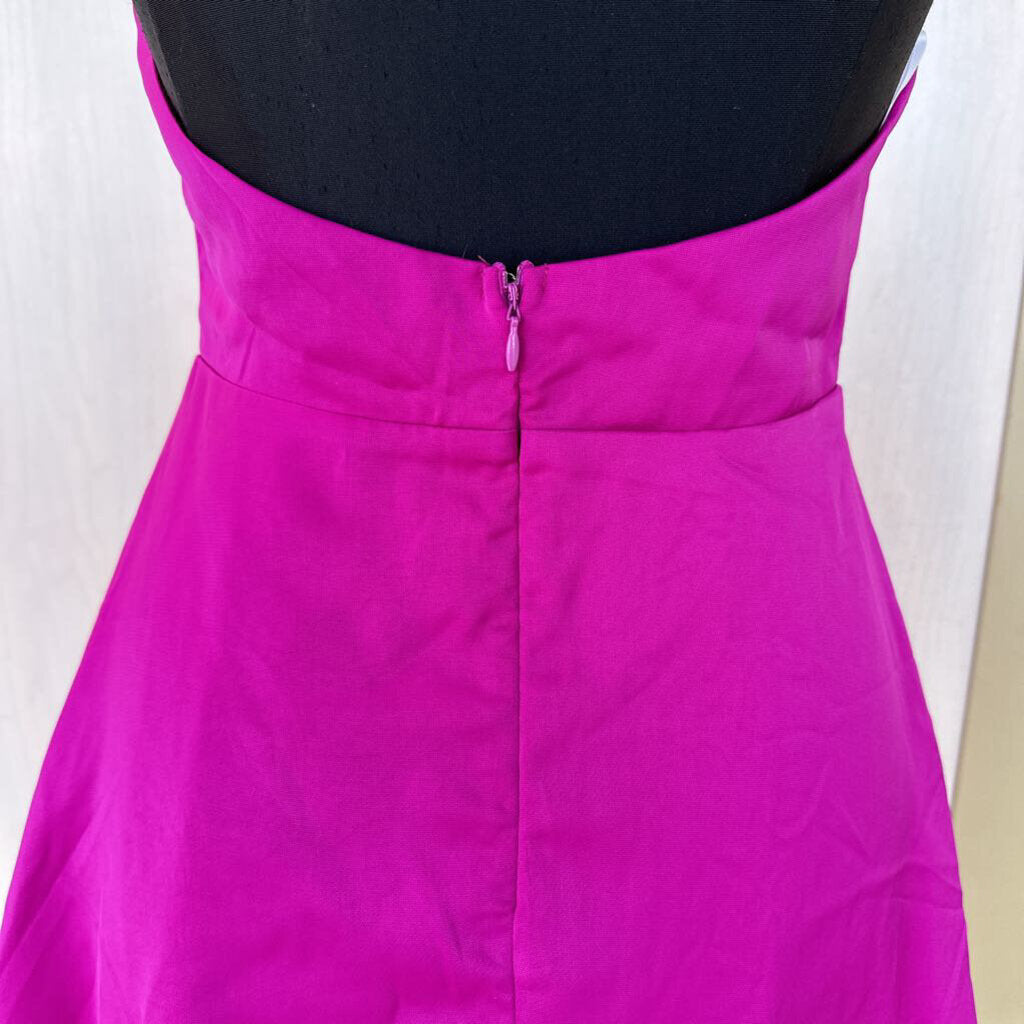 Lulus Hot Pink High Neck Skater Skirt Short Formal Medium