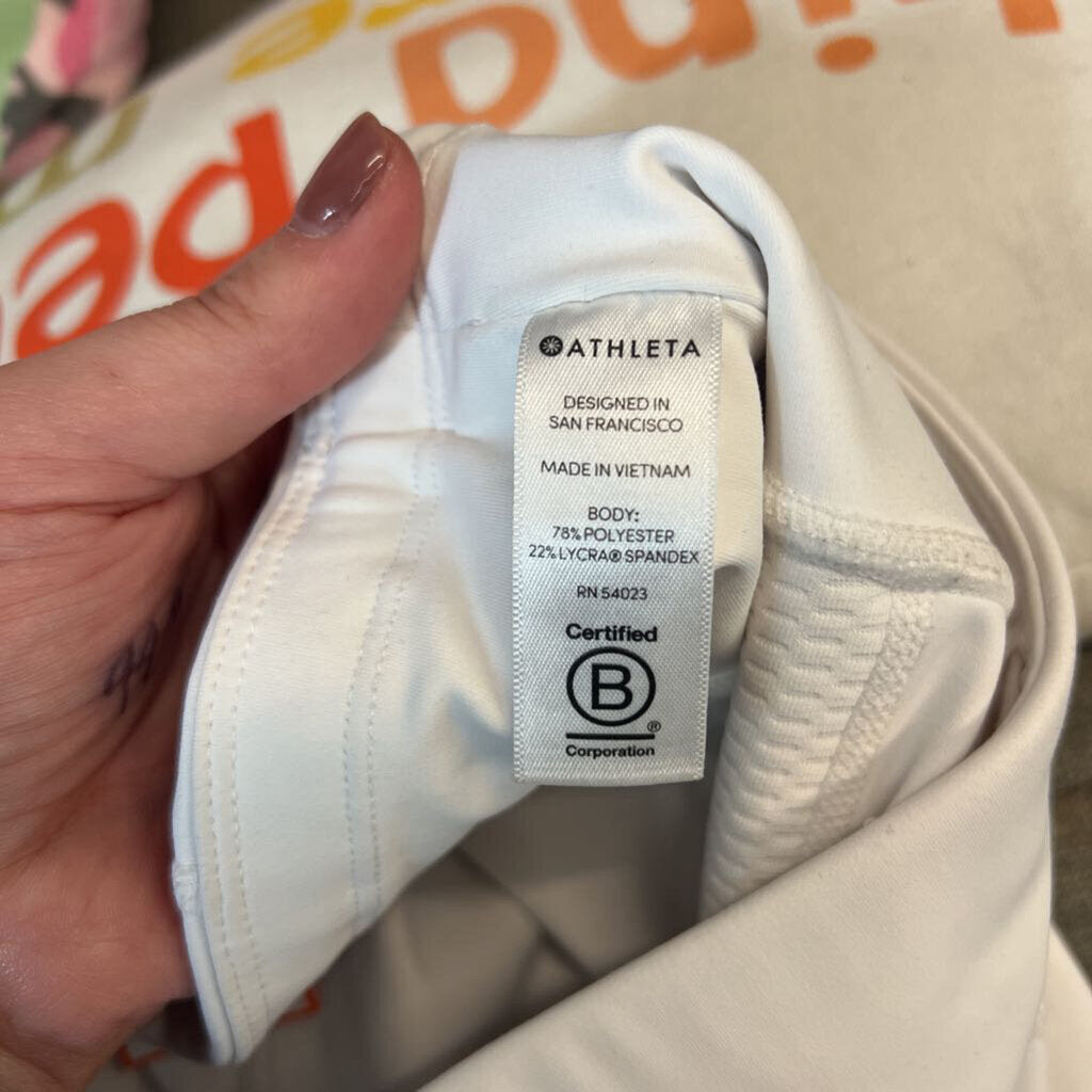 Athleta White Cropped Athletic Leggings Small