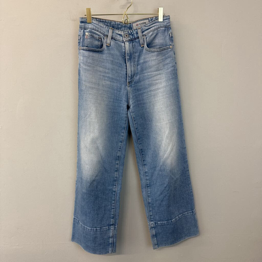 Adriano Goldschmied Light Wash The Etta High Waisted Wide Leg Crop Jeans 26