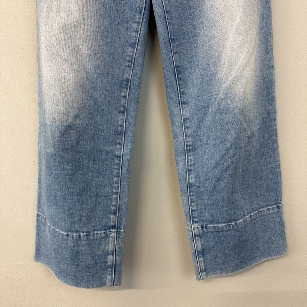 Adriano Goldschmied Light Wash The Etta High Waisted Wide Leg Crop Jeans 26