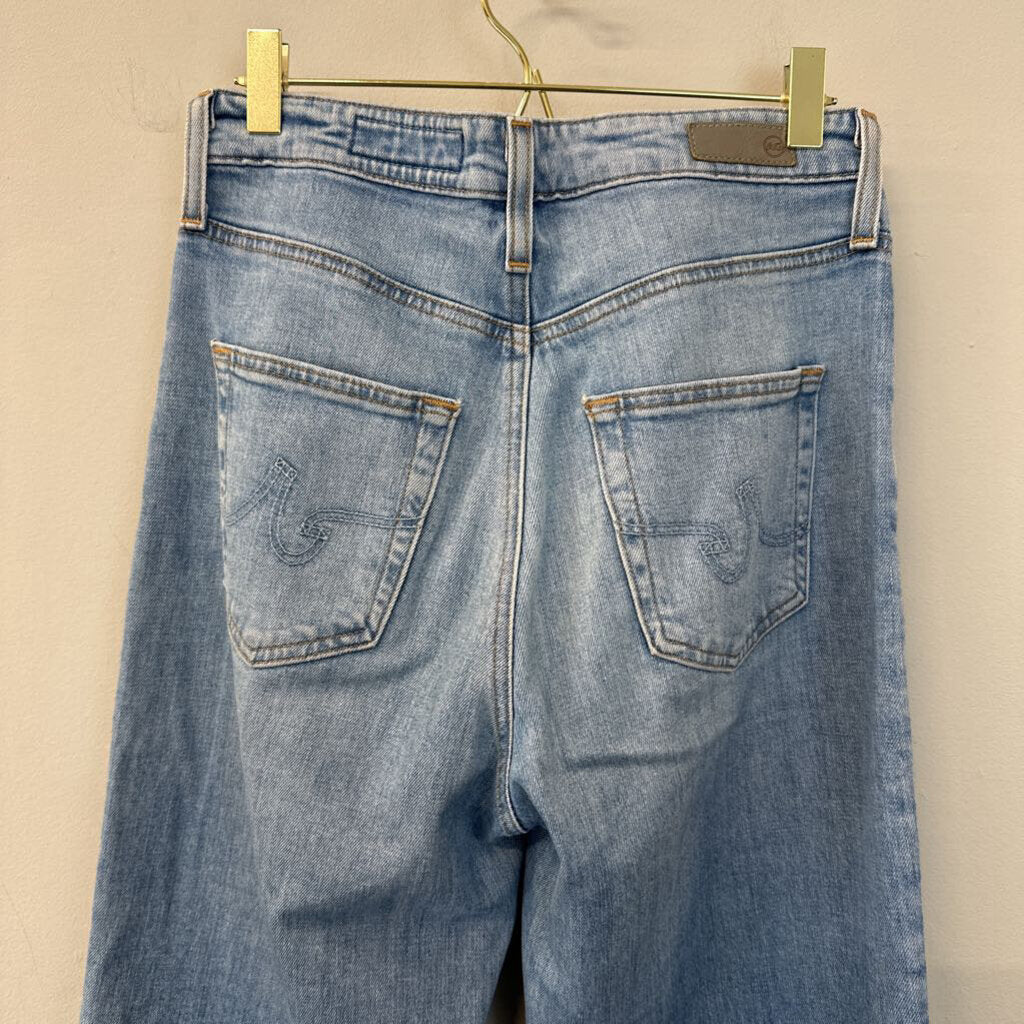 Adriano Goldschmied Light Wash The Etta High Waisted Wide Leg Crop Jeans 26