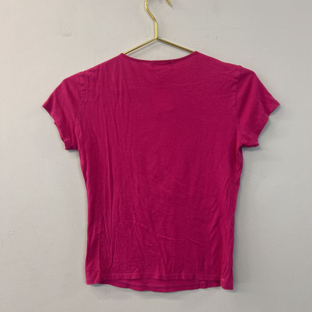 Velvet Pink/ Gold Short Sleeve Print Top Extra Small