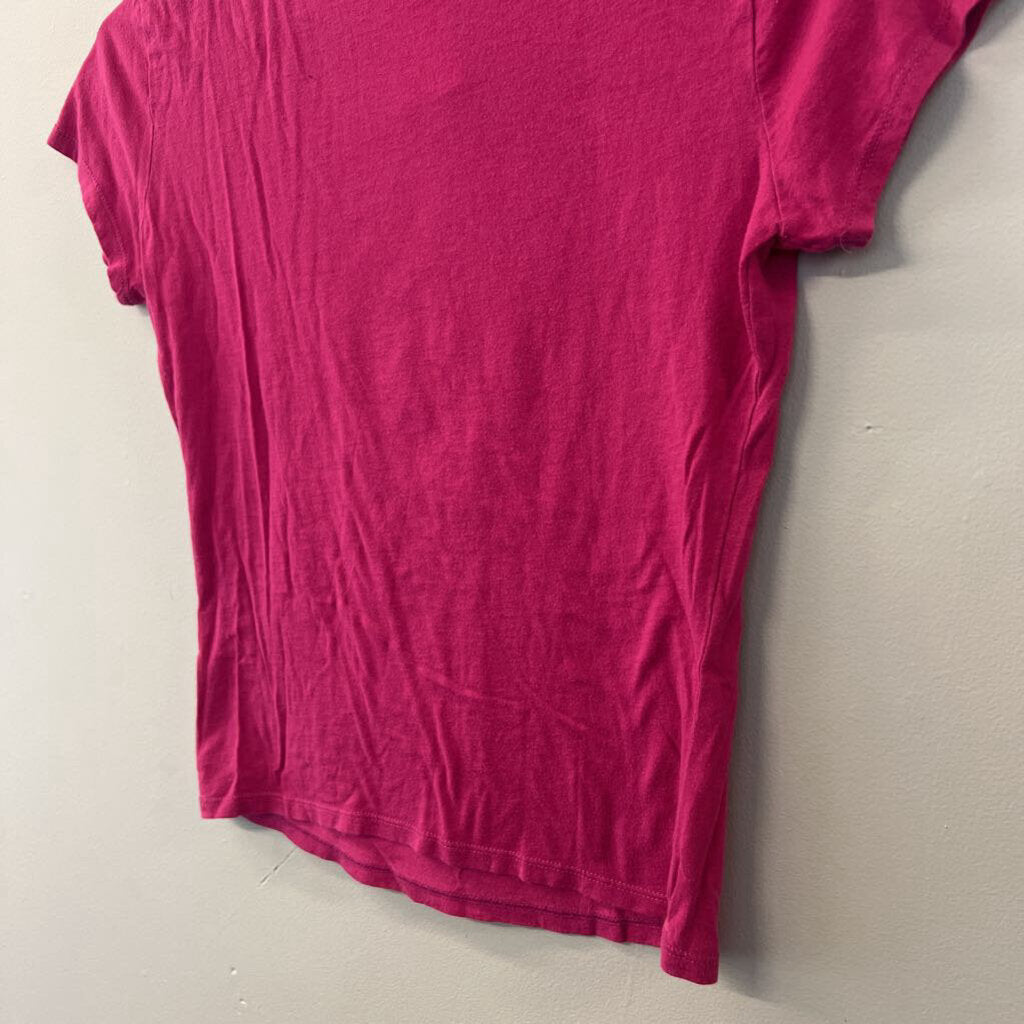 Velvet Pink/ Gold Short Sleeve Print Top Extra Small