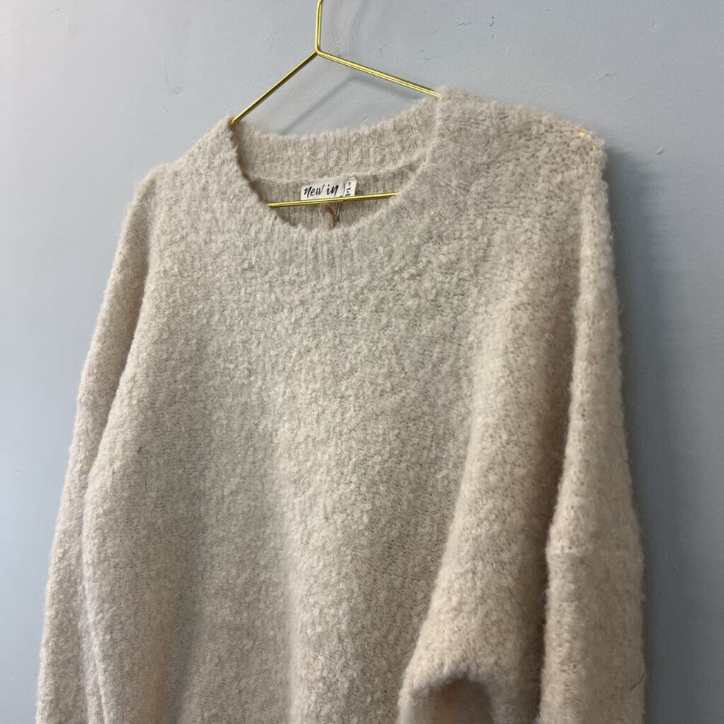 New In Cream Soft Fuzzy Long Sleeve Sweater Small